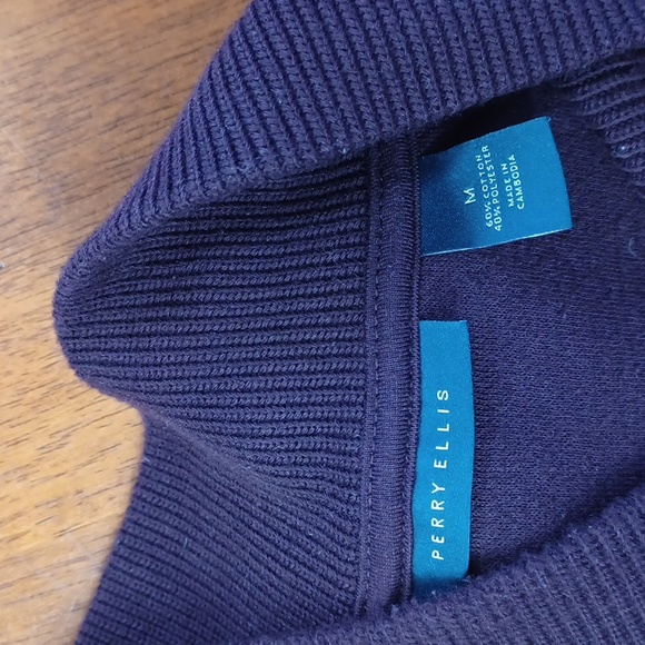 Mens Perry Ellis Maroon V-Neck Sweater Medium - Picture 3 of 8